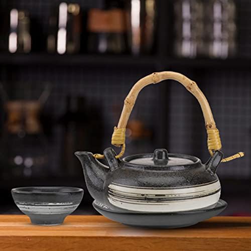 Decoração japonesa genérica bule de cerâmica japonesa com copo de xícara de chá vintage chaleira pequena para os conjuntos de chá de gongfu tradicionais japoneses