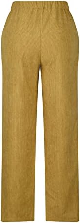 Calça de veludo de veludo feminina calça larga de cintura alta para mulheres vintage y2k cintura elástica Bell Bottom calça casual