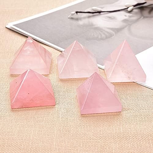 Ertiujg husong312 1pc Cristal natural rosa quartzo pirâmide cura reiki obelisk Crystal Point Tower Decoração de casa Meditação