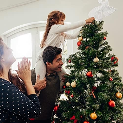 Gfilay Christmas Tree Topper, rotativo 3D Projector de flocos de neve, árvore de Natal Angper Limpeiro, Angel Xmas Tree Topper com LED para decorações de férias de Natal