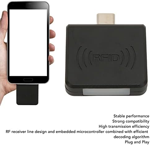 Smart Card Reader para EM4100, 125kHz RFID ID Mobile Phone Card Reader com Tipo C, Compatível com Xiaomi para Huawei para Lenovo