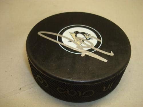 Thomas Greiss assinou o Pittsburgh Penguins Hockey Puck autografado 1C - Pucks de NHL autografados