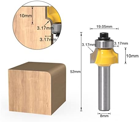Cortador de moagem de superfície 1 PC com cortador de moagem de rolamento para ferramentas de madeira de madeira Tungstênio ângulo de haste de 8 mm