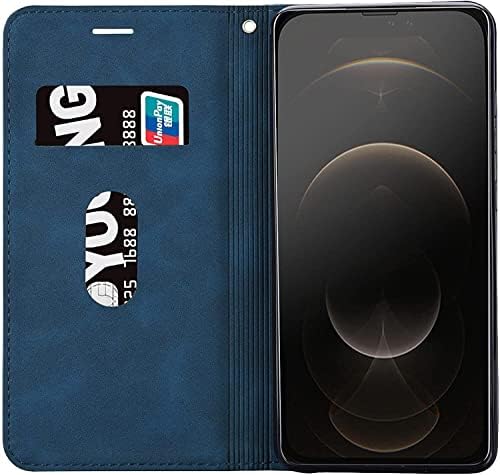 Caso WTUKMO para iPhone 13/13 Pro/13 Pro Max, capa de couro PU Premium TPU Bumper com suporte de cartão de adsorção de adsorção de kickstand