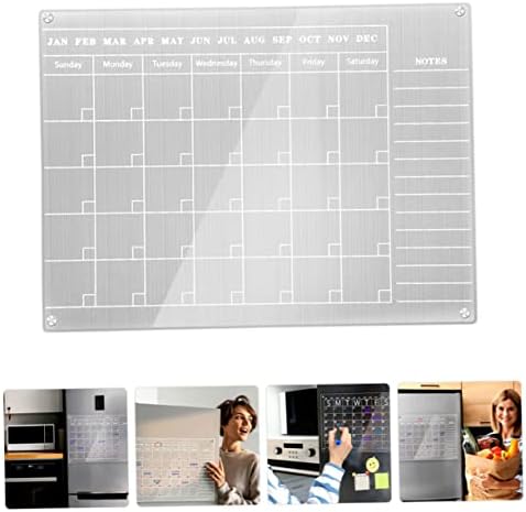 Planejamento do Conselho de Stobok 4pcs para lembrete para o lembrete Mês Apagável Refrigerador Transparente Refrigerador Agenda de cozinha acrílica Mensagem semanal de listar semanalmente planejador de geladeira Dry Magnetic