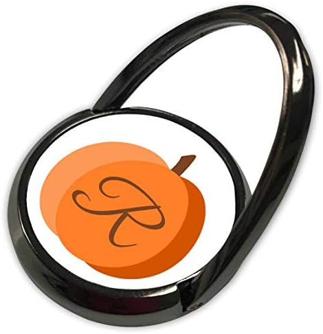 3drose Stamp City - Tipografia - Monograma cursiva R dentro de uma abóbora laranja em um fundo branco. - Toque do telefone