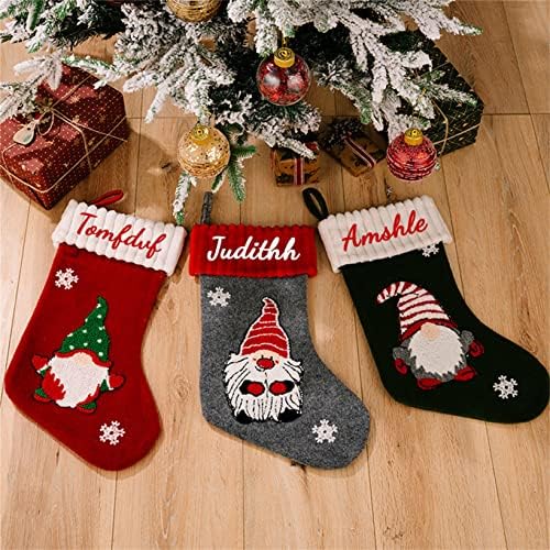 Kikishopq Christmas Stocking for Family Monogram de Natal personalizado Monograma de Natal Candy para menino Filho da menina Filha