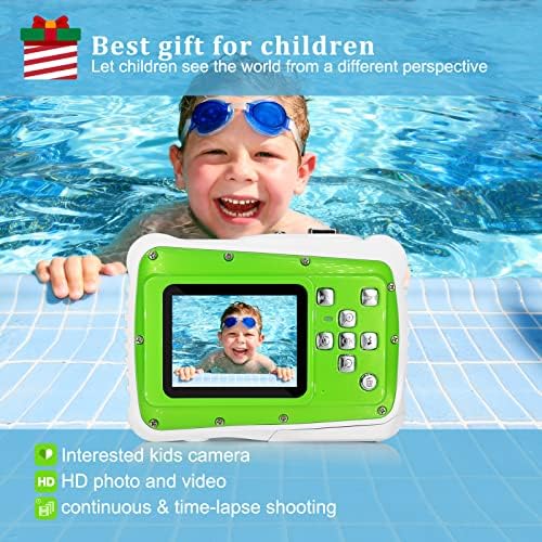 Câmera digital à prova d'água, câmera infantil de 21MP de 2,0 polegadas com cartão de memória de 32g e pulseira de flutuação,