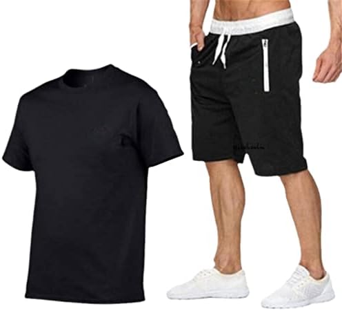 T-shirt de manga curta masculina Summer casual solto top + shorts terno