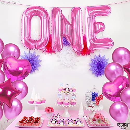 Katchon, um balão rosa para o primeiro aniversário - 16 polegadas | FOIL Pink One Balloon, Balão número um para decoração