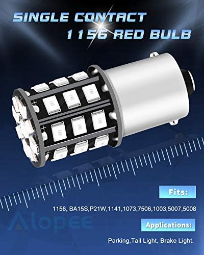 Alopee 1156 LED BULB RED, extremamente brilhante 1156 Lâmpada de freio LED para 1156 1141 1003 BA15S Luzes traseiras tradicionais