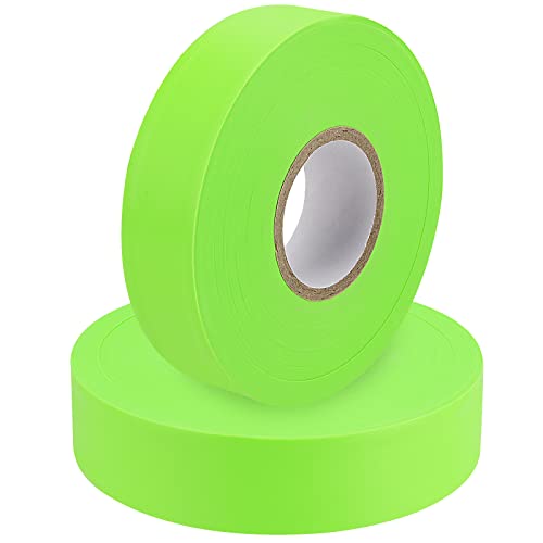 Muklei 10 pacote de 328 pés x 1 polegada fita adesiva verde, fita de marcação de néon, fita de fita de fita plástica não adesiva para