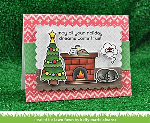 Lawn Fawn Clear Stamp and Die Conjunto - Sonhos de Natal - Pacote de dois itens