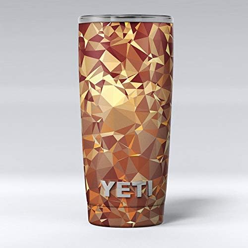 Design Skinz Orange Geométrico V5 - Kit de invólucro de vinil da pele Compatível com as copos do cooler de Yeti Rambler