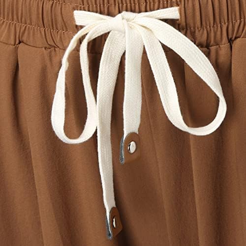 Calça casual miashui para mulheres de cor sólida feminina secagem rápida de secagem larga shorts femininos calças casuais com bolsos