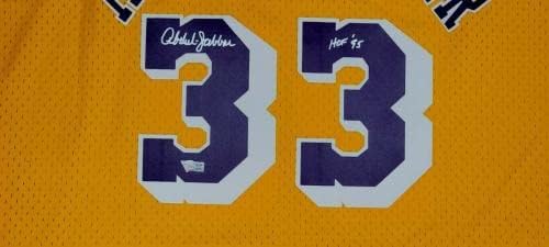 Kareem Abdul -Jabbar assinou autografado Mitchell e Ness Jersey Lakers Hof '95 - Jerseys da NBA autografada