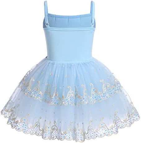 Afavom Toddler Kid Girls Fringes Fringes Camisole Ballet Dance Dress Glitter Feather Tutu Skirted Leotard Ballerina Dancewear