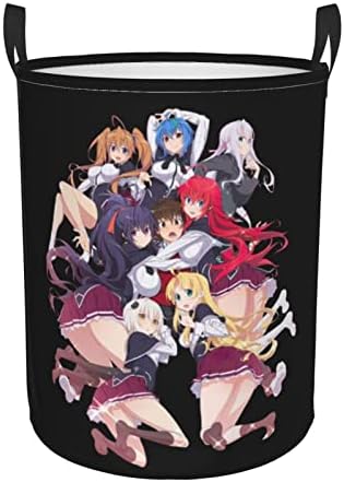 Anime High School DXD cesta de lavanderia impermeável redonda cesto de roupa suja de roupas sujas cestas de lavanderia dobra