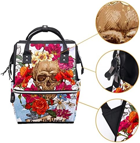 Mochila de viagem Guerotkr, mochila de bolsa de fraldas, mochila de fraldas, padrão abstrato de folhas de flores coloridas
