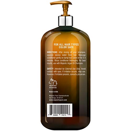 Condicionador de óleo de argan puro majestoso para cabelos - para todos os tipos de cabelo, mulheres e homens, sulfatos livres,