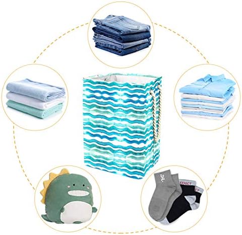 Mapolo Laundry Tester Water Water Wave Wave Dobrable Roused Laundry Storage Basket com alças suportes destacáveis ​​bem segurando à prova d'água para a organização de brinquedos para roupas no quarto da lavanderia