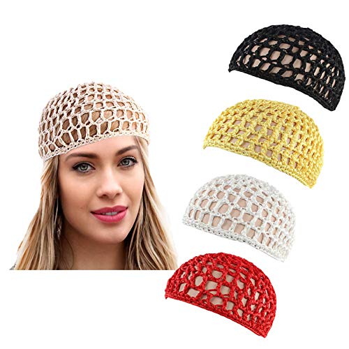 CNTQIANG 4 pedaços de malha curta e curta rede para mulheres boné chapéu de sone de caba