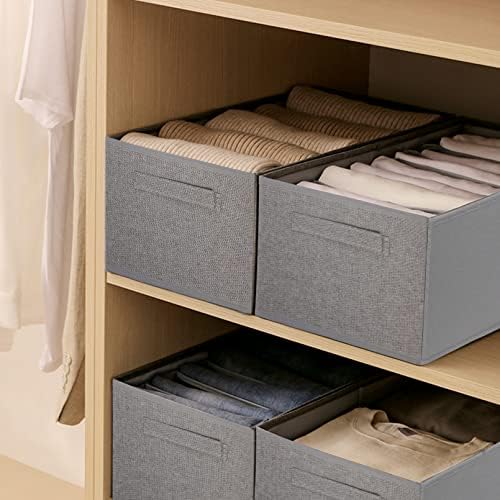 Jakago Fabric Storage Bins Conjunto de 4 cestas de armazenamento retângulo com alça o organizador de armário dobrável para toalhas de roupas Livros