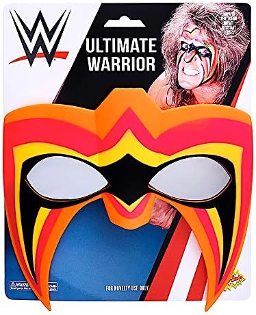Sun-Staches oficialmente licenciados WWE Ultimate Warrior Sunglasses Orange, vermelho, amarelo, preto, verde, padrão