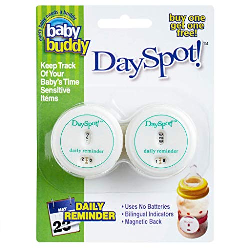 Baby Buddy Days Pot Lembrete diário, organizador de fórmula de bebê e itens essenciais de armazenamento de amamentação,