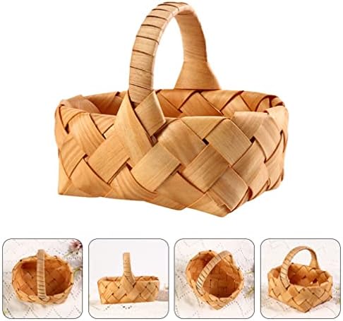 Zerodeko cesta de madeira cesta de madeira pequena cestas de tecido com alças com alças de madeira cesta de cestas de