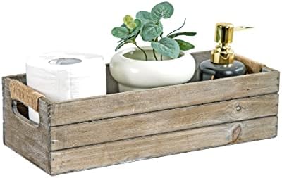 Caixa de madeira rústica de Timris, caixa de decoração do banheiro da fazenda, suporte de papel higiênico de madeira, cesta de tanques