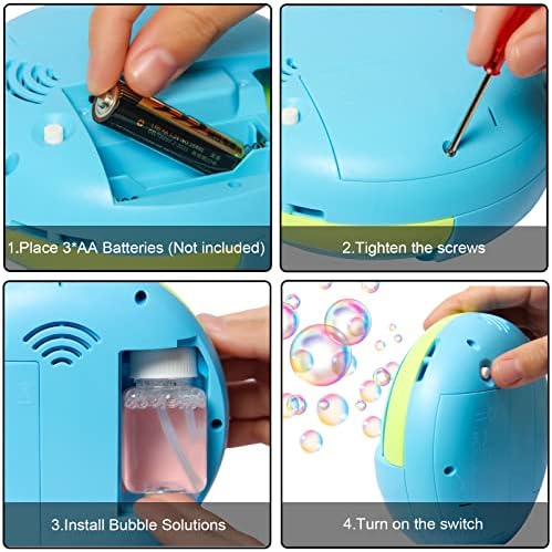 Greatpro Bubble Machine portátil Soprador automático de bolhas para crianças com bolhas mais de 2000 por minuto com água bolha x2,