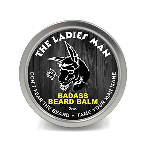 Badass Cuidados com barba Balm, perfume de agente secreto, 2 oz - todos os ingredientes naturais, mantém a barba e o bigode