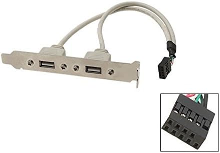 Micro SATA Cabos 2 Porta USB 2.0 Extensão do suporte traseiro para PC Placa -mãe - 12 polegadas