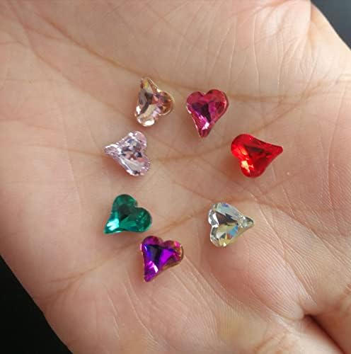 10pcs unhas japonesas, strass inferior, strass de coração de 8x10mm, k9 de jóias de diamante de cristal K9 Rhineston -