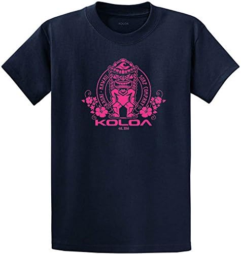 KOLOA Surf Youth Tiki Flowers Camiseta pesada Tamanhos XS-XL