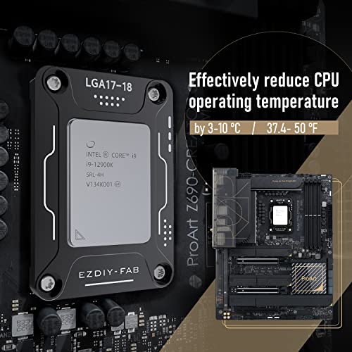 Ezdiy-fab Intel 12ª 13ª geração LGA1700 Buckle, fixador de correção de placas para CPU 13900K dobrado, instalação fácil, com materiais isolados e melhorar a dissipação de calor- preto