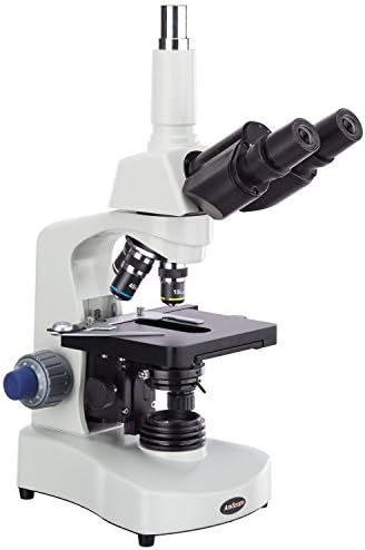 AMSCOPE T340B-LED-10M Digital SiEDENTOPF Microscópio de composto trinocular, ampliação 40x-2000x, campo brilhante, oculares