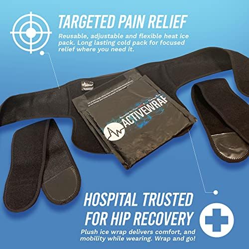 ActiveWrap - Pacote de gelo do quadril para dor no quadril, recuperação da cirurgia do quadril, cepas musculares,