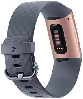 Fitbit Charge 3 Rastreador de atividades de fitness, ouro rosa/cinza azul, tamanho, 0,06 libra