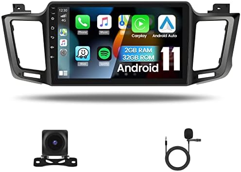 Estréreo de carro de 10,1 polegadas para Toyota RAV4 Android Radio 2013-2018, Apple Wireless CarPlay Android Auto,