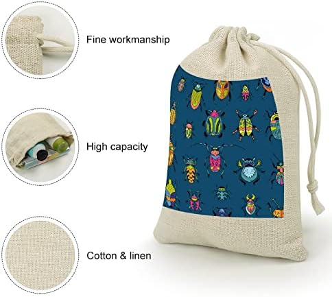 Busque de desenho animado e besouro Bolsas de armazenamento Bolsas de doces bolsas de presente reutilizáveis ​​dobráveis ​​e compactos de bolso multiuso 8pcs