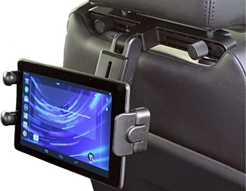 A apoio de cabeça do tablet portátil da Navitech no carro compatível com o tablet Huawei MediaPad M2 7.0