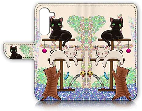 Para a Samsung S23, para o Samsung Galaxy S23, capa de capa de carteira de flip -flip, A1944 Cartoon Cat