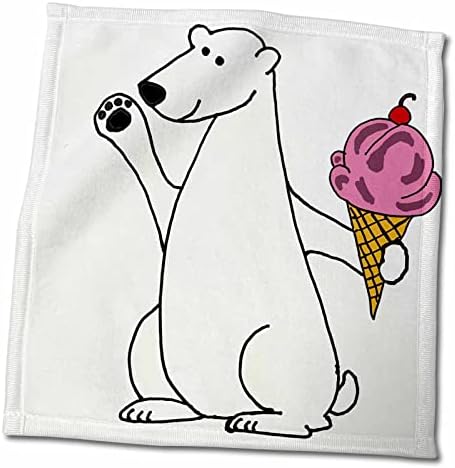 3drose todos sorrisos artes de arte - engraçado fofo urso polar comendo sorvete - toalhas