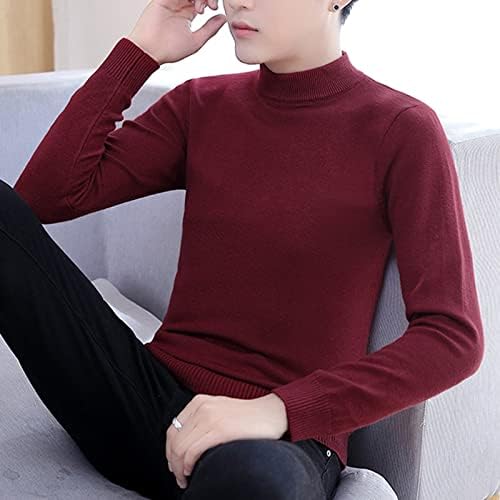 Suéter de gola alta de gola alta inverno plus size mangas compridas quentes de camiseta de camisa sólida camiseta de camisa de base sólida