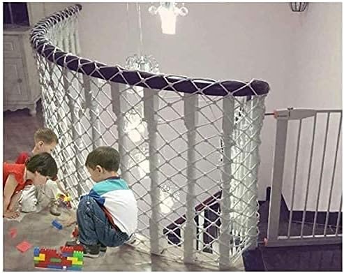 Happlignly pesada rede de jardim de malha, rede de segurança infantil, rede ferroviária segura para crianças/animais de estimação/brinquedo, aranha automotiva rede de ginástica de parede de parede de decoração com rede de corda (tamanho: 6x6m (20x20f