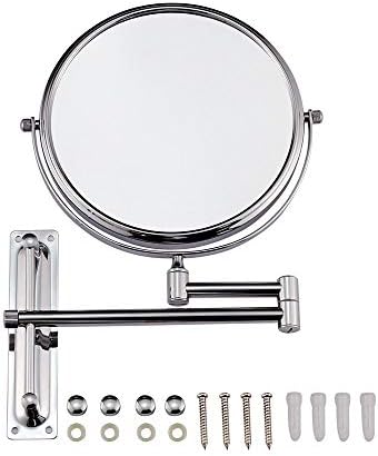 Lianxiao - espelhos de maquiagem do banheiro, latão montado na parede de dupla face de 360 ​​° de ampliação da vaidade da vaidade