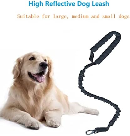 Coleira reflexiva de cachorro, coleira de cachorro extensível com maçaneta acolchoada confortável e gancho de trava