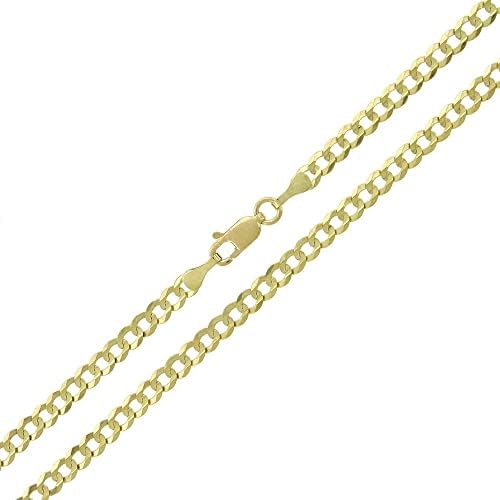 Verona Jewellers 10k Gold 2,5mm, 4,5 mm Colar de link cubano- Colares de ouro de 10k, colar de 10 mil cubanos, corrente de meio-fio de ouro de 10k | Cadeia de ouro de 10k para homens e mulheres